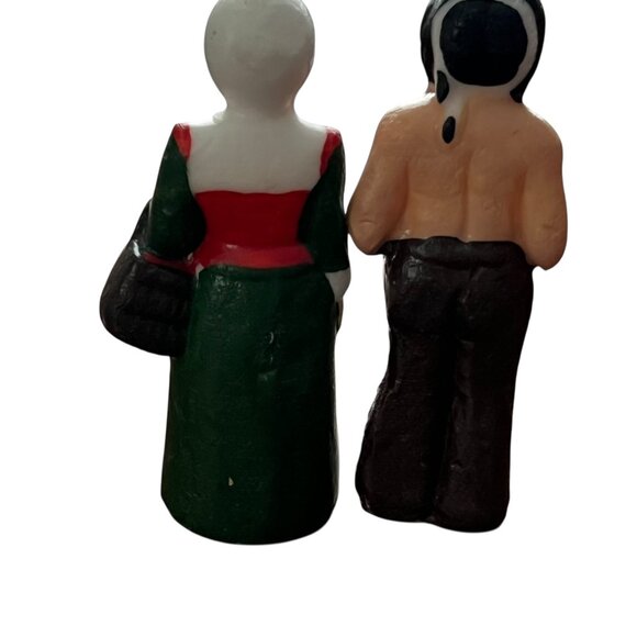 Vintage Hand-Painted Pilgrim & Native American Candles 5" Thanksgiving Decor Set - Picture 5 of 6